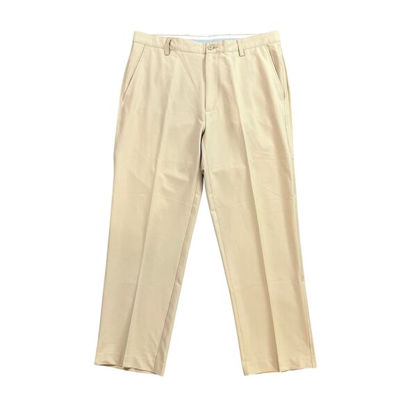 Footjoy Pants Mens 36 Light Beige Flat Front Lightweight Performance Golf Chino - Picture 1 of 13